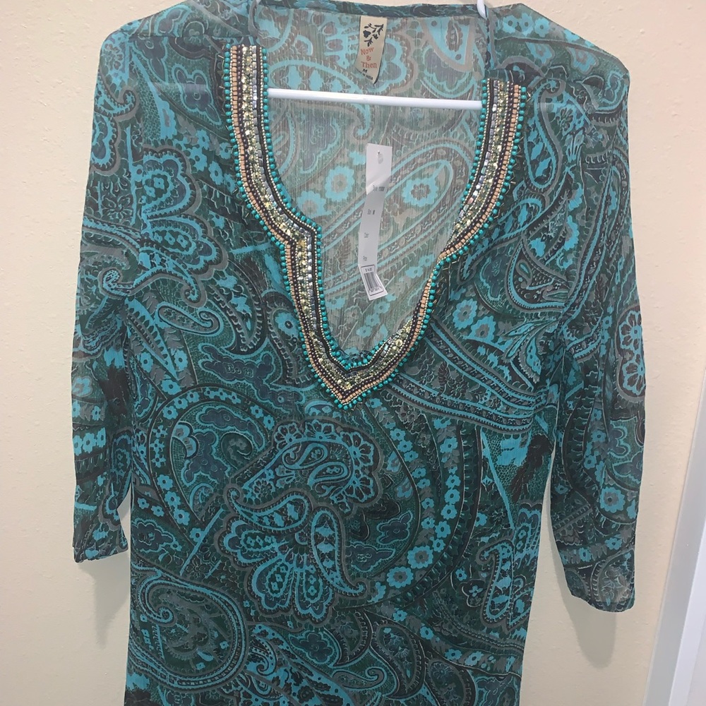 Teal See Through Shirt